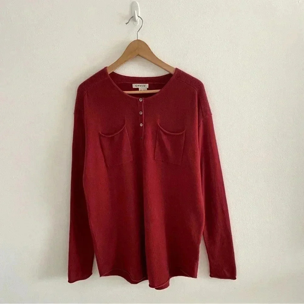 ORVIS‎ 100% Cashmere Sweater Red Sz M